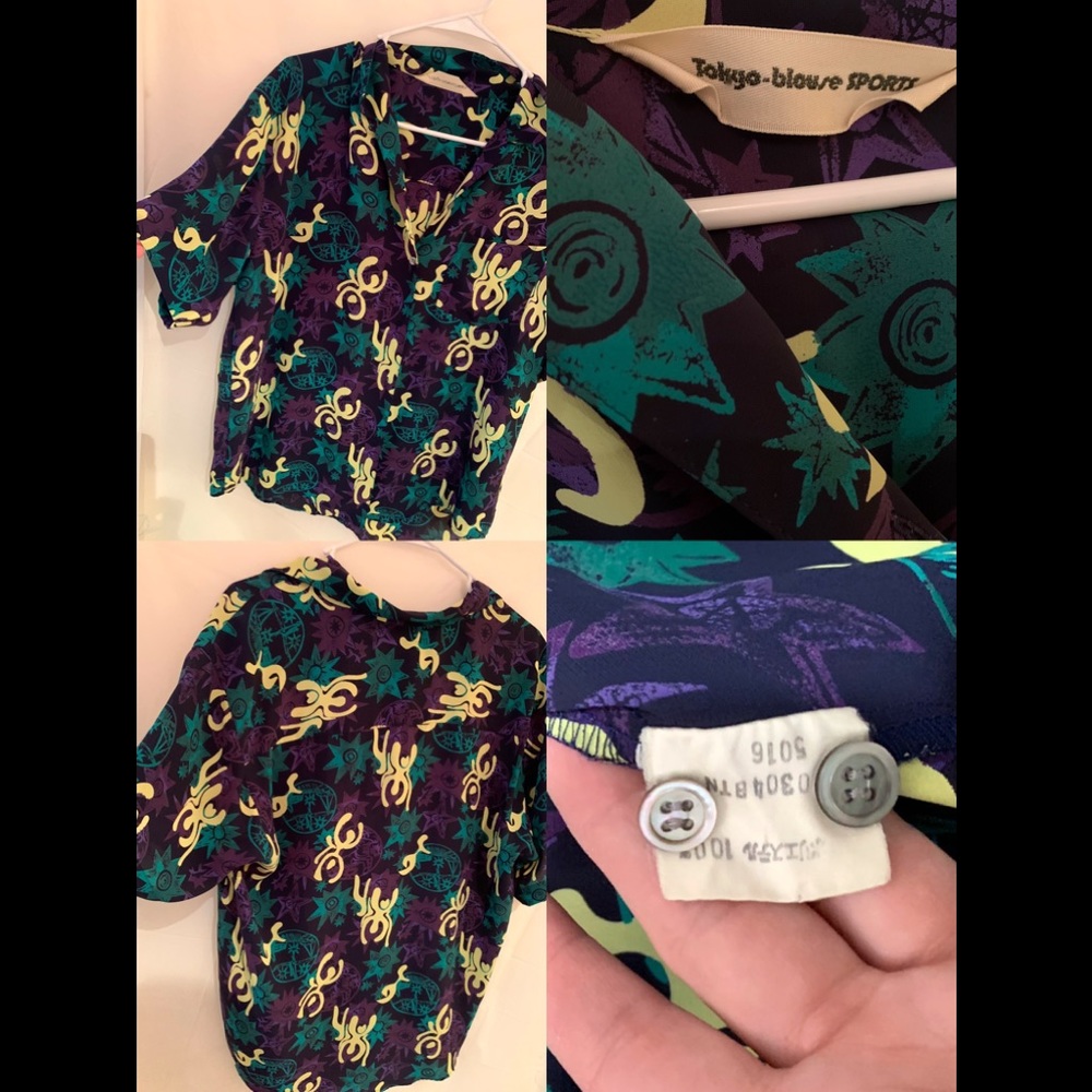 Vintage Tokyo Blouse Sports Women’s Medium Top